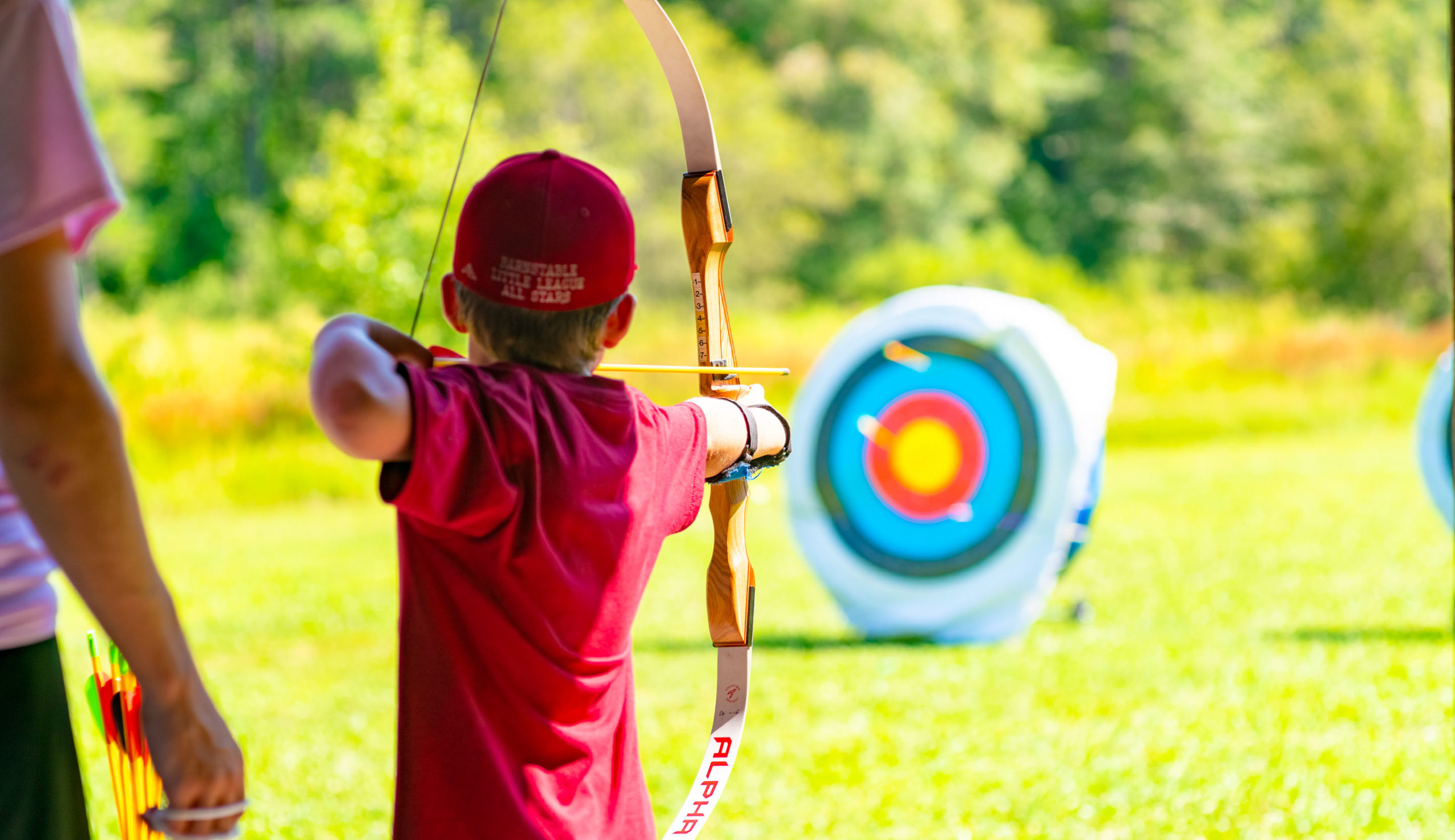 Camper at archery practice